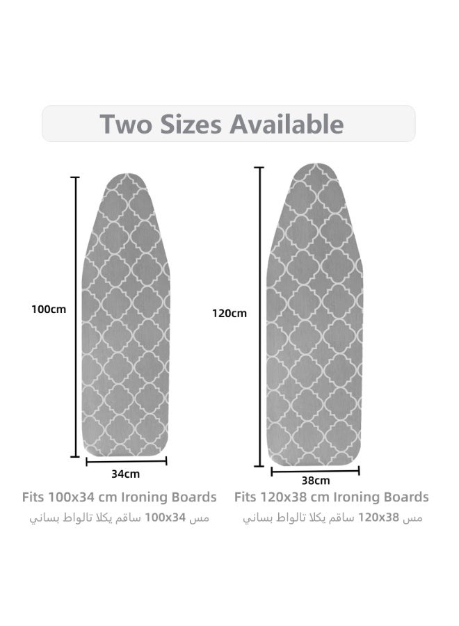 غطاء ولوحة طاولة الكي، غطاء بديل قياسي لطاولة المكواة، 2 طبقات سميكة للغاية، مقاوم للحرق والبقع مع حواف مرنة - Image 2