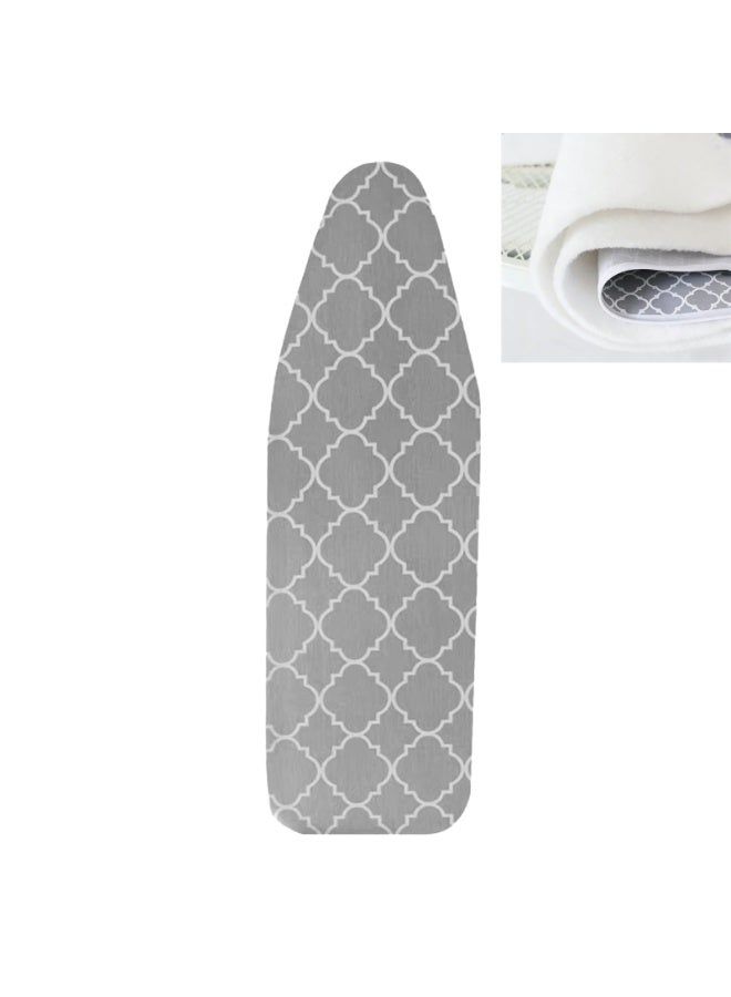 غطاء ولوحة طاولة الكي، غطاء بديل قياسي لطاولة المكواة، 2 طبقات سميكة للغاية، مقاوم للحرق والبقع مع حواف مرنة - Image 1