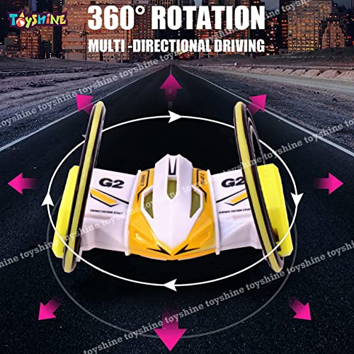 Toyshine Plastic 360 Degree Stunt Car with Lights Rechargeable with Wide Tyres - Pack of 1, Multicolor (B) - Image 3
