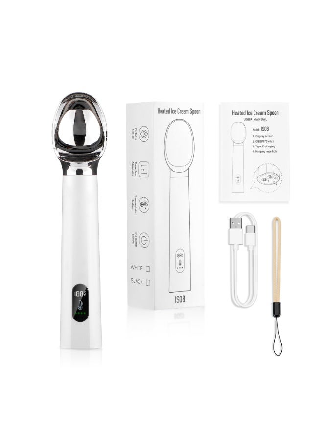 INKBIRDPLUS Electric Heated Ice Cream Scoop, Rechargeable, Cordless Self-Warming Disher, Fast Heating & Adjustable Temp, Easy Scooper for Hard Ice Cream, Frozen Yogurt, Gelato, Sorbet, Summer Party, BBQ Essential - Image 2