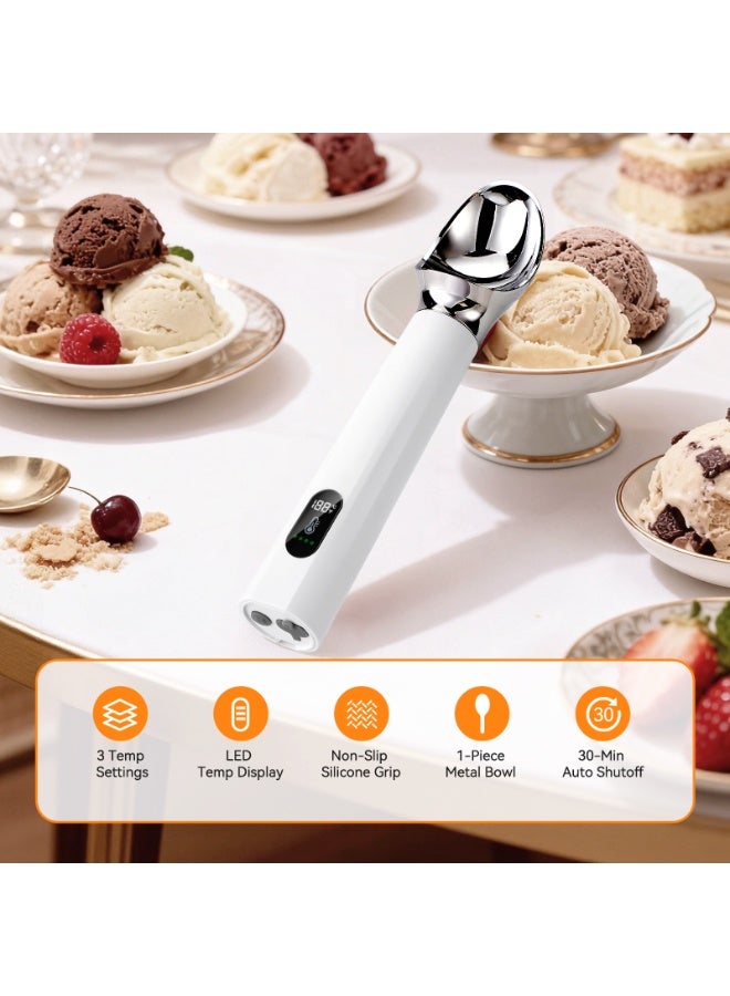 INKBIRDPLUS Electric Heated Ice Cream Scoop, Rechargeable, Cordless Self-Warming Disher, Fast Heating & Adjustable Temp, Easy Scooper for Hard Ice Cream, Frozen Yogurt, Gelato, Sorbet, Summer Party, BBQ Essential - Image 3