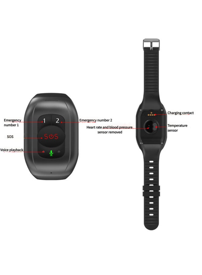 Foreign Language 4G Elderly GPS Positioning Call Multi-function Bracelet Anti-lost Fall Alarm SOS Emergency Call-Color:Domestic Version D10 Elderly Positioning Bracelet - Image 5