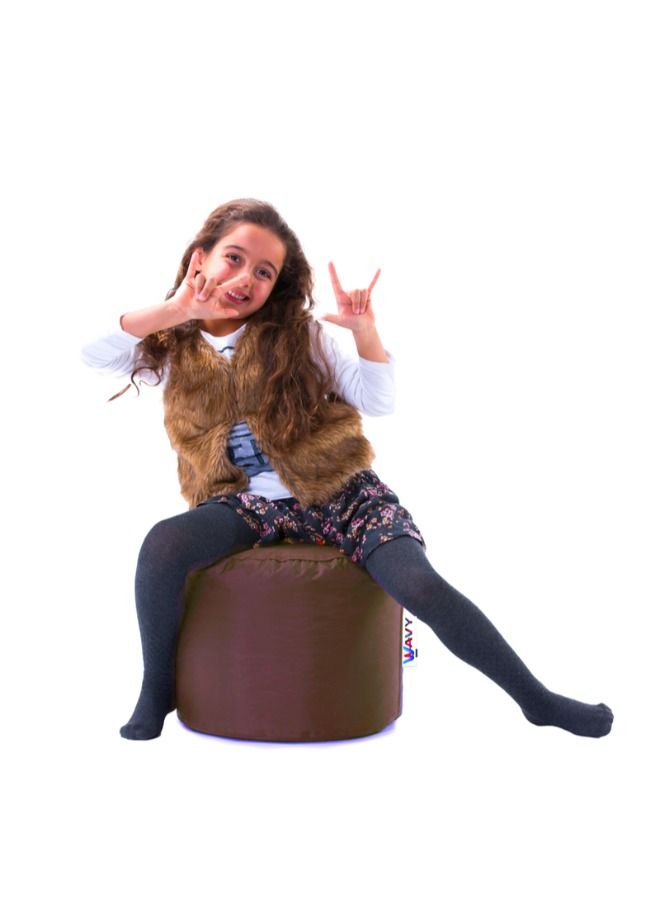 WAVY Brown Footstool Bean Bag -  Waterproof - Image 1