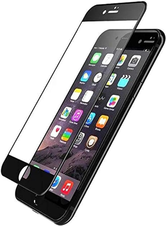 واقي شاشة AKD 5D من الزجاج المقوى بالكامل لهاتف Apple iPhone 8 وApple iPhone 7 - أسود