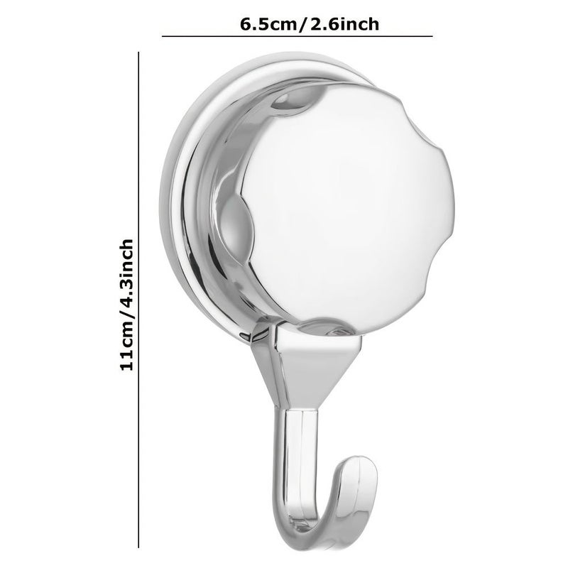 Silvery Suction Cup Hooks Set Wall Hanging Heavy Handbag Key Coat Towel Holder - Image 3