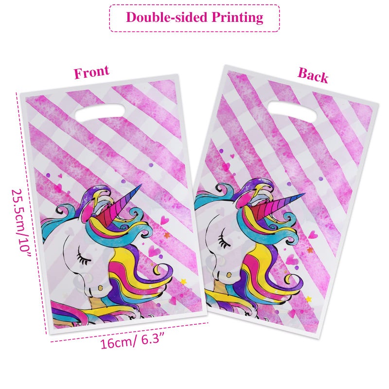 ASTARON Unicorn Party Bags for Kids Party 30 Pcs Unicorn Birthday Party Bags，Girls Birthday Baby Shower Party Supplies Plastic Goodie Bags for Kids Favors Unicorn Party Decorations - Image 2