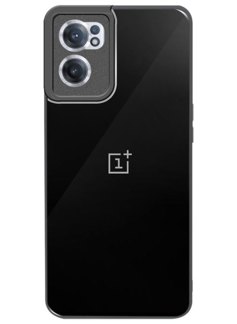 OnePlus Nord CE 2 Electroplated Hard Glossy Case Camera Protection Shockproof Anti Fall Case Black