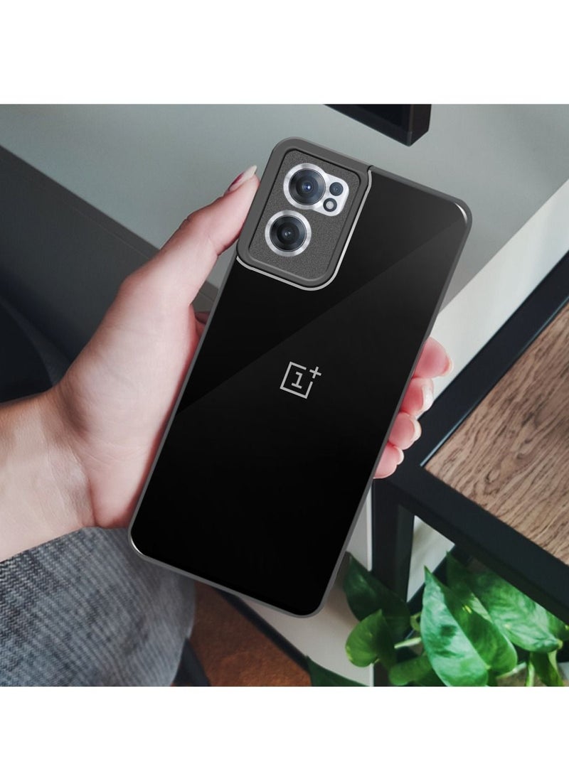 CATANES - OnePlus Nord CE 2 Electroplated Hard Glossy Case Camera Protection Shockproof Anti Fall Case Black - Image 1
