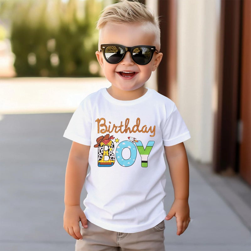 KEKEMI Birthday Boy Shirt Toddler Baby Boys 1st 2nd 3rd 4th 5th 6th Birthday Party T Shirt B-Day Outfit Cute Summer Tees Tops(White,2T) - Image 4