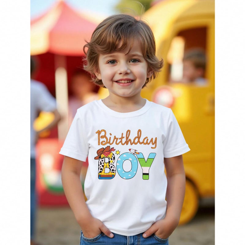 KEKEMI Birthday Boy Shirt Toddler Baby Boys 1st 2nd 3rd 4th 5th 6th Birthday Party T Shirt B-Day Outfit Cute Summer Tees Tops(White,2T) - Image 2