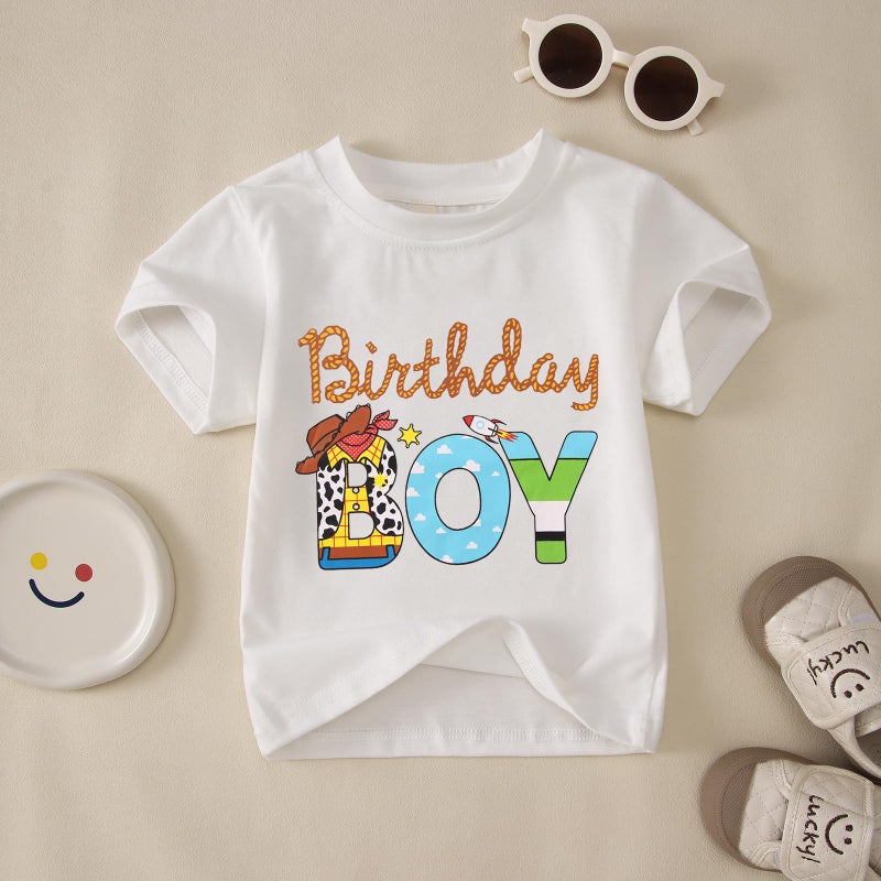 KEKEMI Birthday Boy Shirt Toddler Baby Boys 1st 2nd 3rd 4th 5th 6th Birthday Party T Shirt B-Day Outfit Cute Summer Tees Tops(White,2T) - Image 5