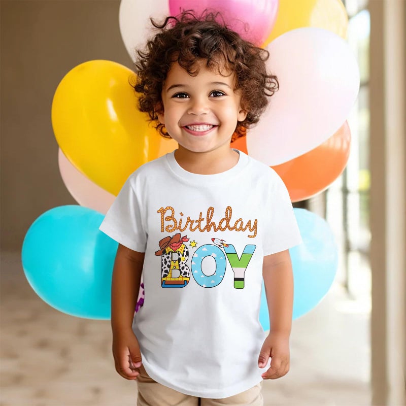 KEKEMI Birthday Boy Shirt Toddler Baby Boys 1st 2nd 3rd 4th 5th 6th Birthday Party T Shirt B-Day Outfit Cute Summer Tees Tops(White,2T) - Image 3