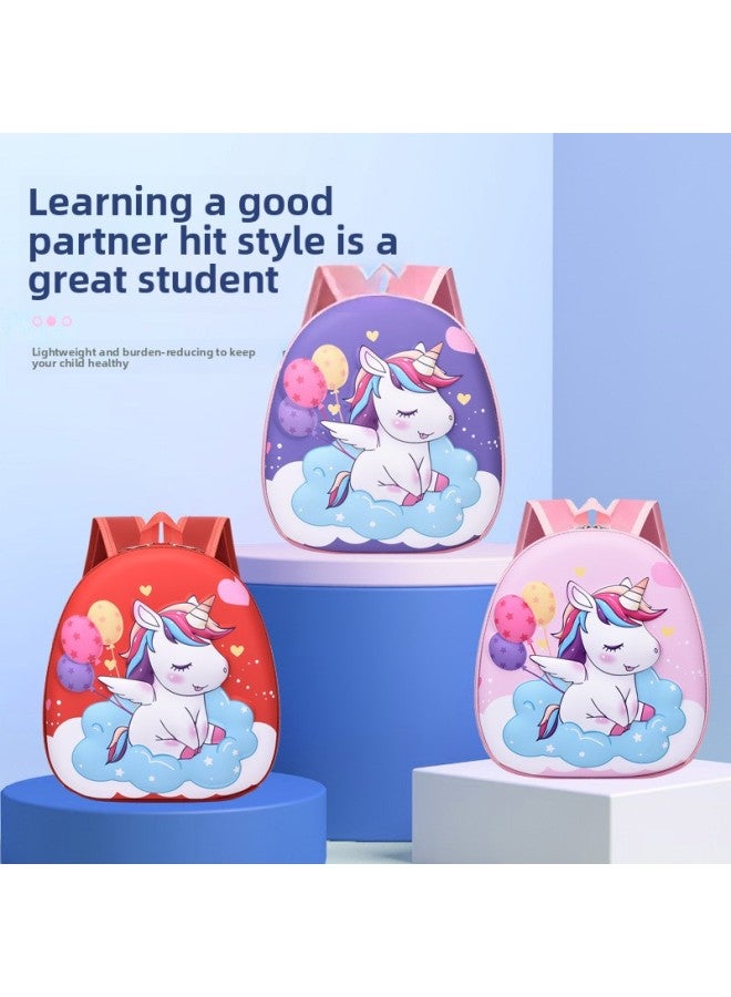 3D Eggshell Kindergarten Schoolbag Large Class Small Class Backpack Cute Cartoon Early Education Backpack Toddler Wholesale-Color:W - Image 2