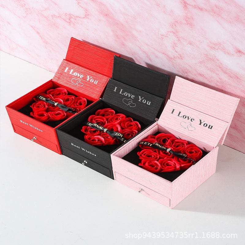Selling Soap Flower Necklace Gift Box Christmas Gift Valentine'S Day Packaging Box Wedding Necklace Box - Image 2