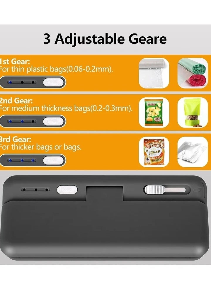Generic - Portable Food Seal Machine For Plastic Bags Kitchen Handheld Vacuum Sealer Small Chip Bag Resealer And Opener Hand Packet Sealer And Cutter Kitchen Gadgets Sealing Clip - Image 1