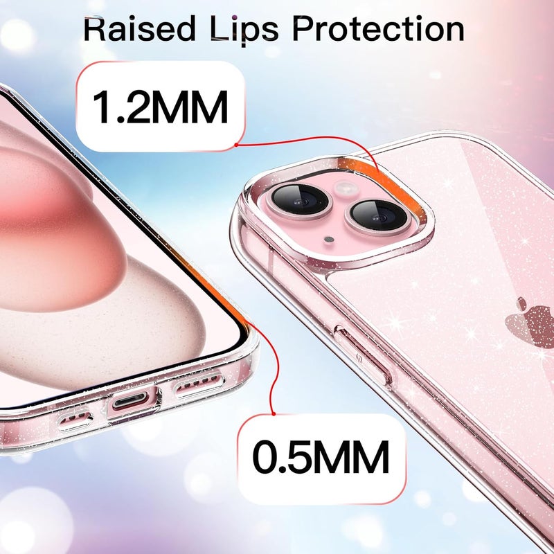 for iPhone 15 6.1-Inch - Bling Sparkle Shockproof Bumper Cover for Women and Girls - Image 4