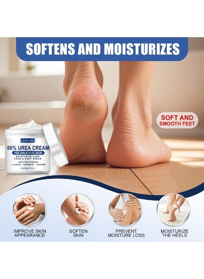 LANEMAY 60% Urea Cream for Hand & Foot, Moisturizing Cream Rich in Salicylic Acid and Glycerin , Suitable for Dry, Rough, Cracked  Heels - Image 4