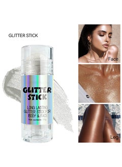 Julystar Glitter Stick For Body & Face - Highlighter Stick Smooth Creamy Glitter Body Stick Long Lasting Shimmer Highlighter Illuminator for Face & Body & Leg (#01)  - Image 1