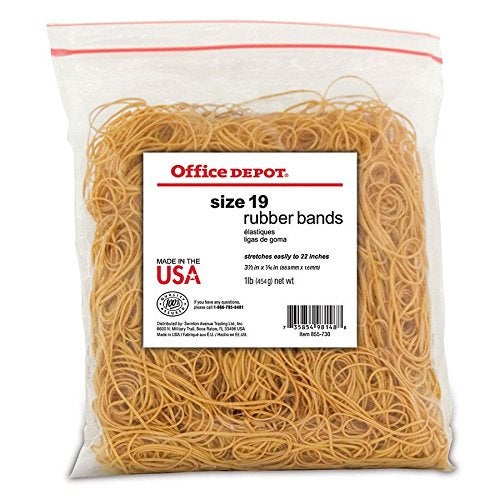 Office Depot أربطة مطاطية من أوفيس ديبوت، #19، 3 1/2 بوصة × 1/16 بوصة، كيس 1 رطل، 2419408 - Image 5