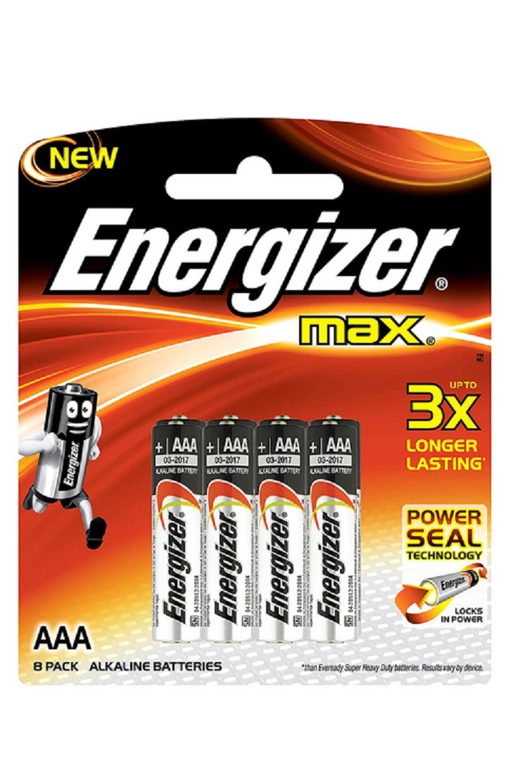 Energizer 8-Piece Max AAA Alkaline Battery Multicolor - Image 1