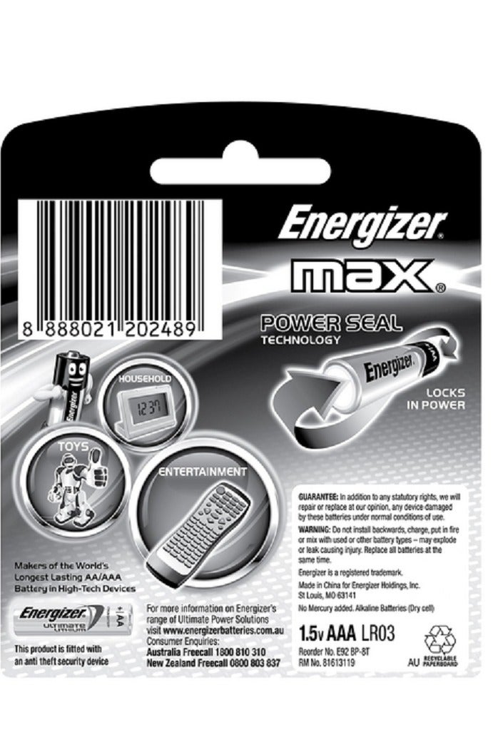 Energizer 8-Piece Max AAA Alkaline Battery Multicolor - Image 3