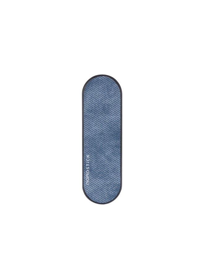 Generic Momostick Patent Push-Pull Mobile Phone Ring Buckle Stand Back Sticker Desktop Retro PU Faux Denim Leather-Color:Navy  - Image 1