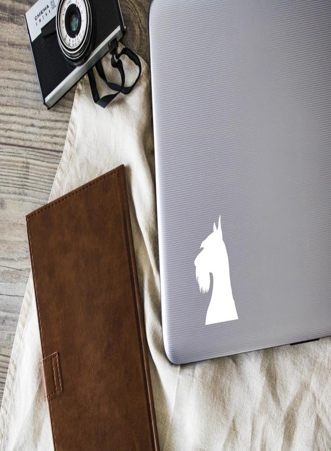 Foxtail Decals ملصق فينيل على شكل رأس كلب شناوزر | أبيض | صنع في الولايات المتحدة الأمريكية بواسطة فوكستيل ديكالز | مناسب لنوافذ السيارات، والأجهزة اللوحية، وأجهزة الكمبيوتر المحمولة، وزجاجات المياه، وغيرها | 3.6 × 4.5 بوصة - Image 4