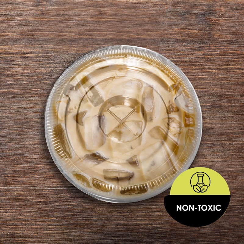 PAMI Clear Plastic Flat Lids with Straw Slot for 16 Oz Cups [Pack of 100] Fits 16, 20, 24 Oz Cups Disposable Leakproof Bpa- Pet Lids - Image 2