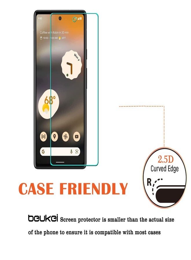 beukei (3 Pack) Compatible for Google Pixel 6a 5G / Google Pixel 6a Screen Protector Tempered Glass,Touch Sensitive,Case Friendly, 9H Hardness - Image 4