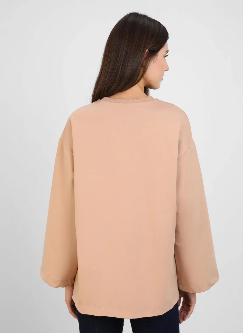 Refka by modanisa Cream - Sweat-shirt - Refka