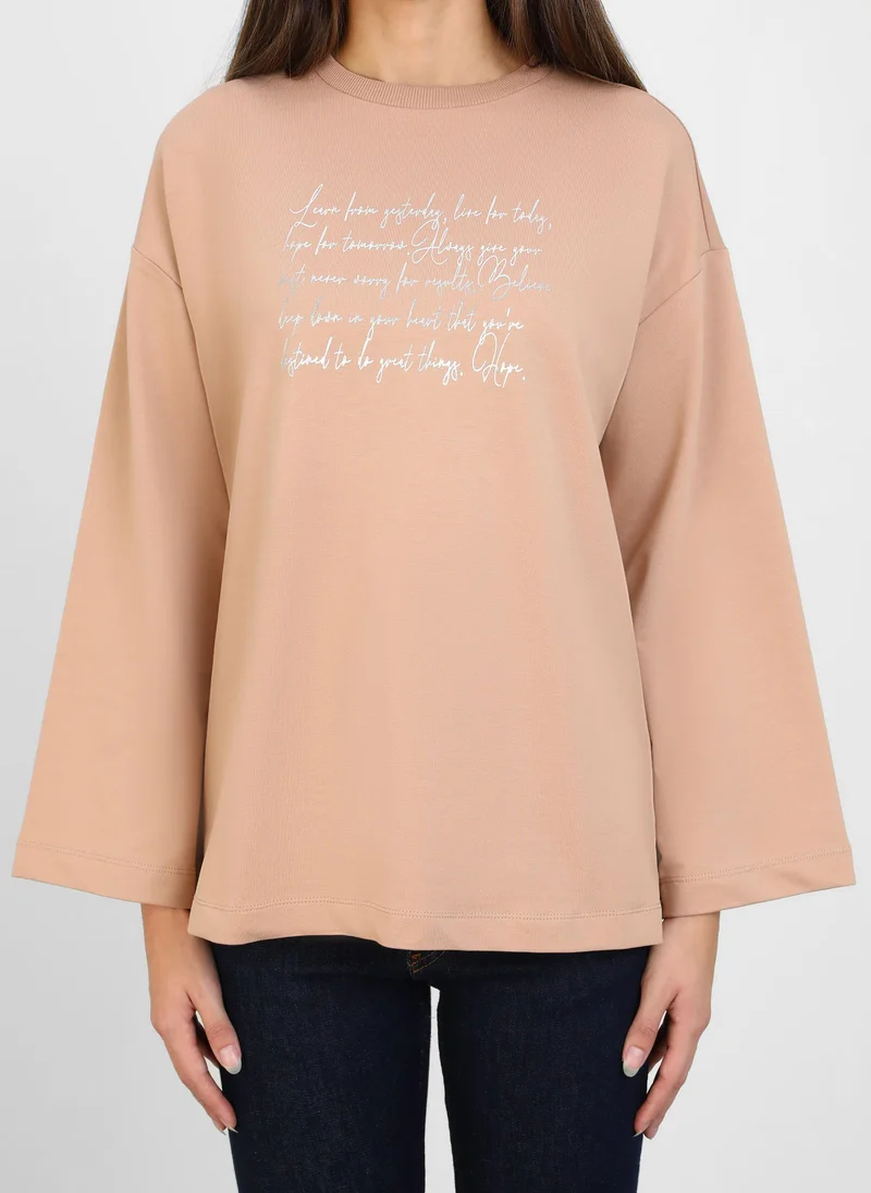 Refka by modanisa Cream - Sweat-shirt - Refka