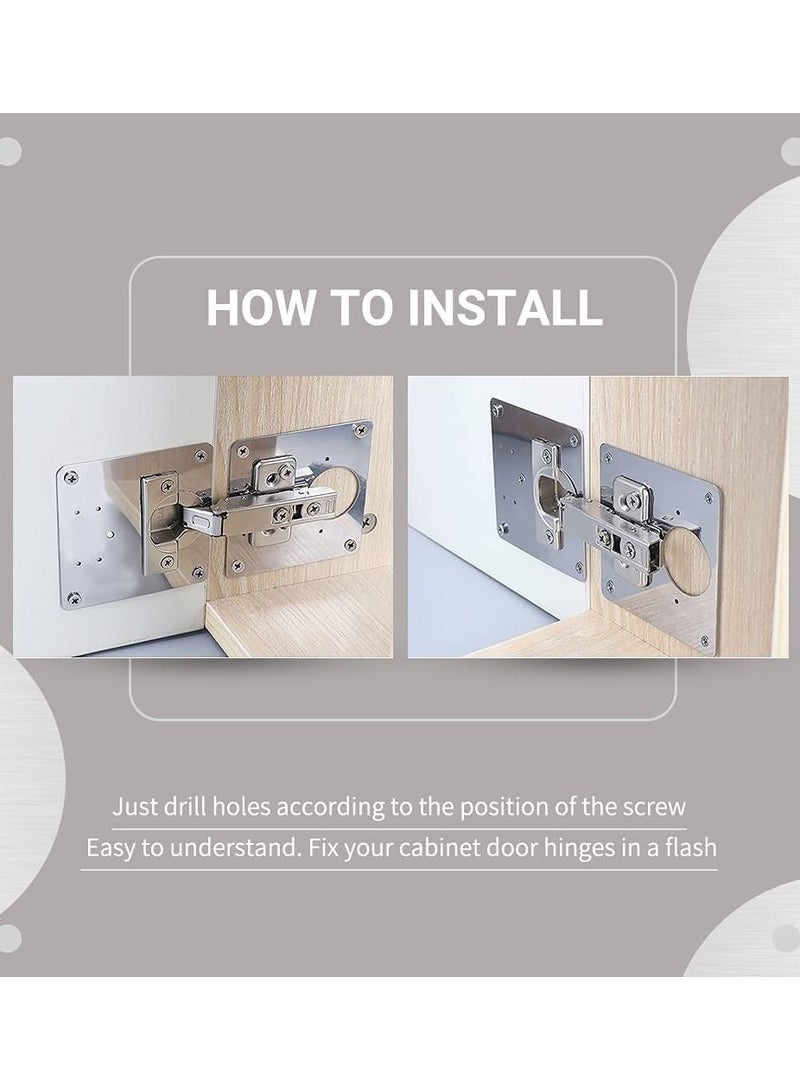 2 Packs Cabinet Hinge Repair Plate Kit, Hinge Repair for Cabinet Door, Hinge Repair Brackets, Fix The Hinged Stainless Steel Door Panels  - Image 5