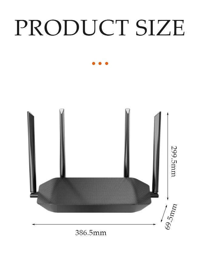 DUNISO 1200Mbps WiFi  Wireless WiFi Repeater, Wireless WiFi Extender, 4 Antenna Wireless Signal Booster, 360° Full Coverage,for Home & Office - Image 2