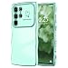 LCHULLE for Samsung Galaxy S24 Ultra Case for Women Girls Cute Wave Frame Curly Shape with Love Heart Camera Protection Cover Luxury Plating Shockproof Phone Case for Galaxy S24 Ultra 5G Mint Green - Image 2
