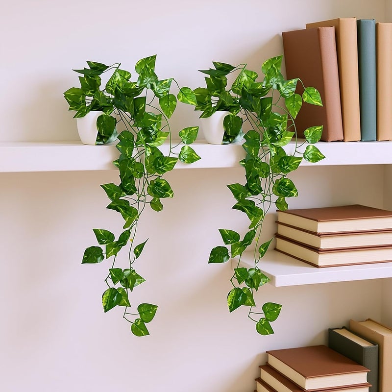 fancymart Plastic Pack Of 2 Artificial Vine Plants Falling With Small Size Pot-Natural Touch&Feel Home Décor-Perfect For Home And Office Decoration-Size 45 Cm | Artificial Plant - Image 5