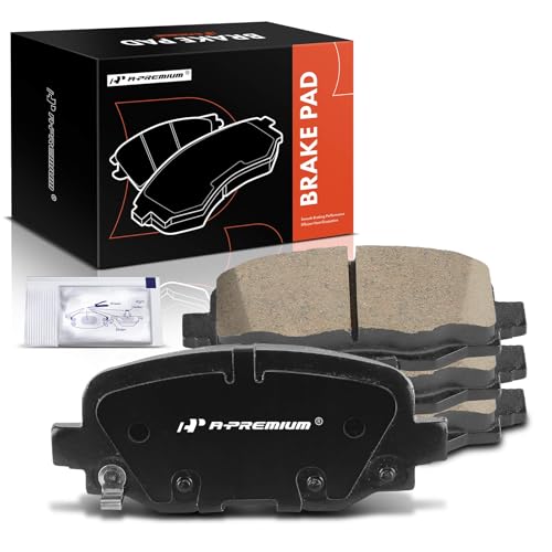 A-Premium Rear Ceramic Disc Brake Pads Set Compatible with Jeep KJ/KK/KL Series Cherokee 2014-2021 & Chrysler 200 2015-2017, 4 Pcs - Image 1