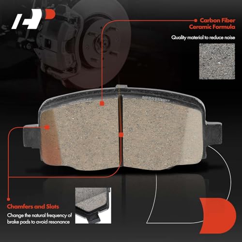 A-Premium Rear Ceramic Disc Brake Pads Set Compatible with Jeep KJ/KK/KL Series Cherokee 2014-2021 & Chrysler 200 2015-2017, 4 Pcs - Image 3