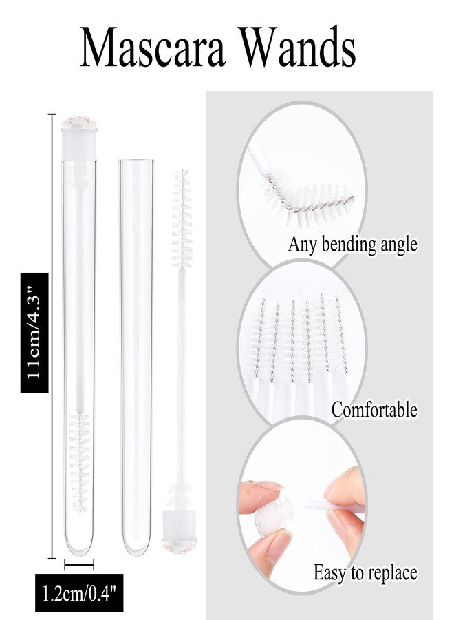 Dming 50pcs Eyelash brush Lash Wand Makeup tool Eyelash Extension supplies Cleaning brush Diamond Mascara star white - Image 2