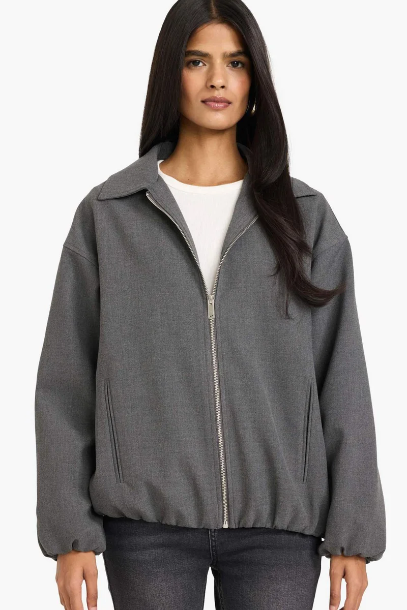 DeFacto Zip-Up with Pockets Taffeta Jacket