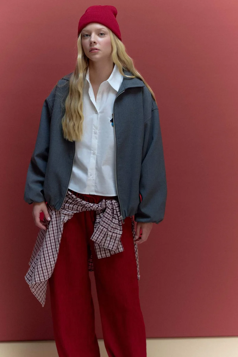 DeFacto Zip-Up with Pockets Taffeta Jacket