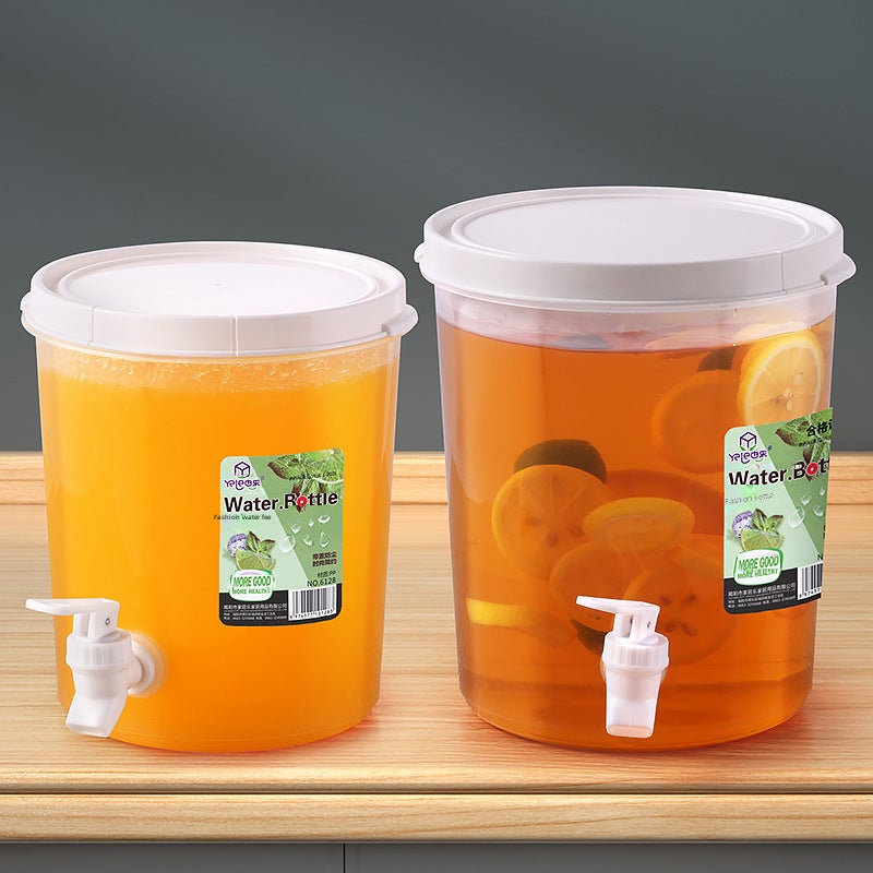 Plastic Cold Water Kettle Faucet Refrigerator Cold Brew Juice Cold Water Kettle High Temperature Resistant Kitchen Storage Storage Bucket Seal(Square 3.5L with lid with faucet) - Image 4