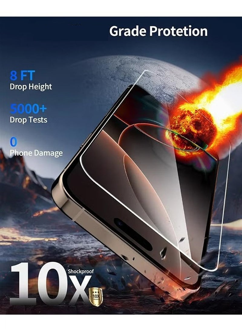 Generic 2Pcs Screen Protector for iPhone 16 Pro Max,Tempered Glass HD 9H Hardness Screen Protector Film Tempered Glass Film for iPhone 16 Pro Max  - Image 3