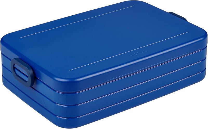 Mepal Bento Box Large - Bento Lunch Box for 4 Sandwiches or 8 Bread Slices - Adults' Lunch Box for Sandwiches, Snacks & Leftovers - Vivid Blue - Image 3
