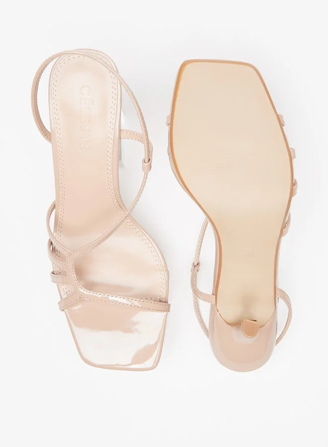 Celeste Women's Strappy Slip-On Sandals with Stiletto Heels