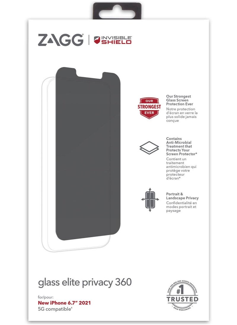 InvisibleShield Glass Elite Privacy for iPhone 13 Pro MAX Screen Protector Tempered Glass - [Privacy]  - Image 2
