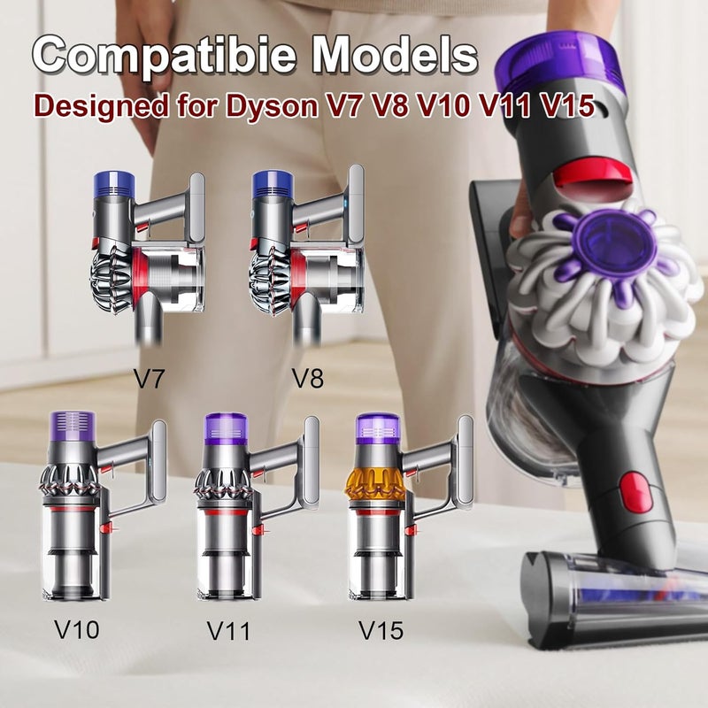 Coodss Mini Motorized Tool Brush Head Replacement Compatible with Dyson V7 V8 V10 V11 V15 SV10 SV11 SV12 SV14 Anti-Tangle Screw Tool Attachment for Long Hair and Pet Hair - Image 3