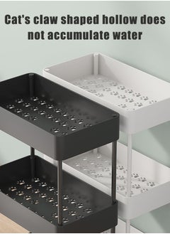BLOOMING TIME 4 Layer Gap Shelf Rack, Cat's Claw Shaped Hollow Without Water Accumulation, Simple Installation, With Wheels Can Be Moved At Will, Suitable For Bathrooms, Kitchens, Etc.Black  - Image 2