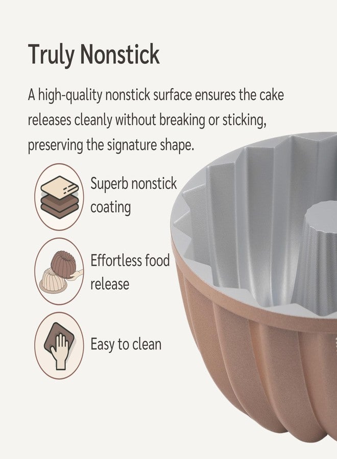 HAPPIELS 10 Cup Fluted Tube Cake Pan Nonstick, PFOA Free Fluted Cake Pan for Baking, Pound Cake Mold for Oven, Cake Molds And Cake Pans, Tube Mold, Pound Tin (Classic) - Image 2