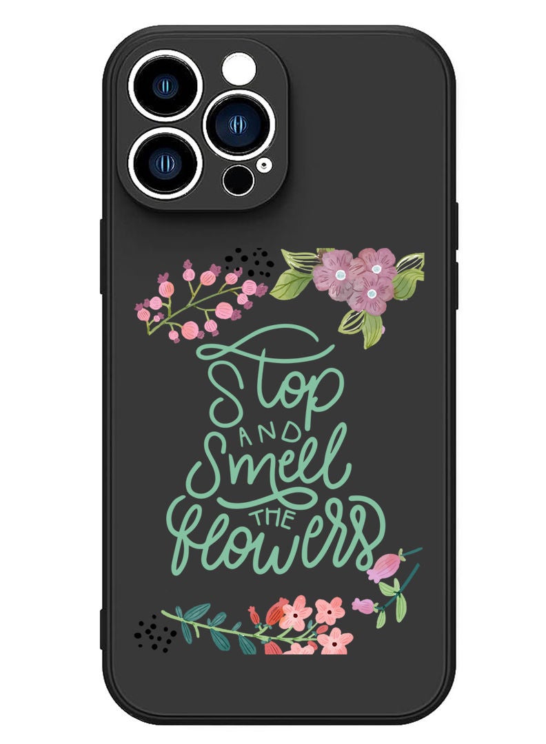 Theodor Protective Slim Fit Case Liquid Silicone Cover with Full Body Protection Anti-Scratch Shockproof Case For iPhone 13 Pro Max Black  - Stranger things white - Image 1