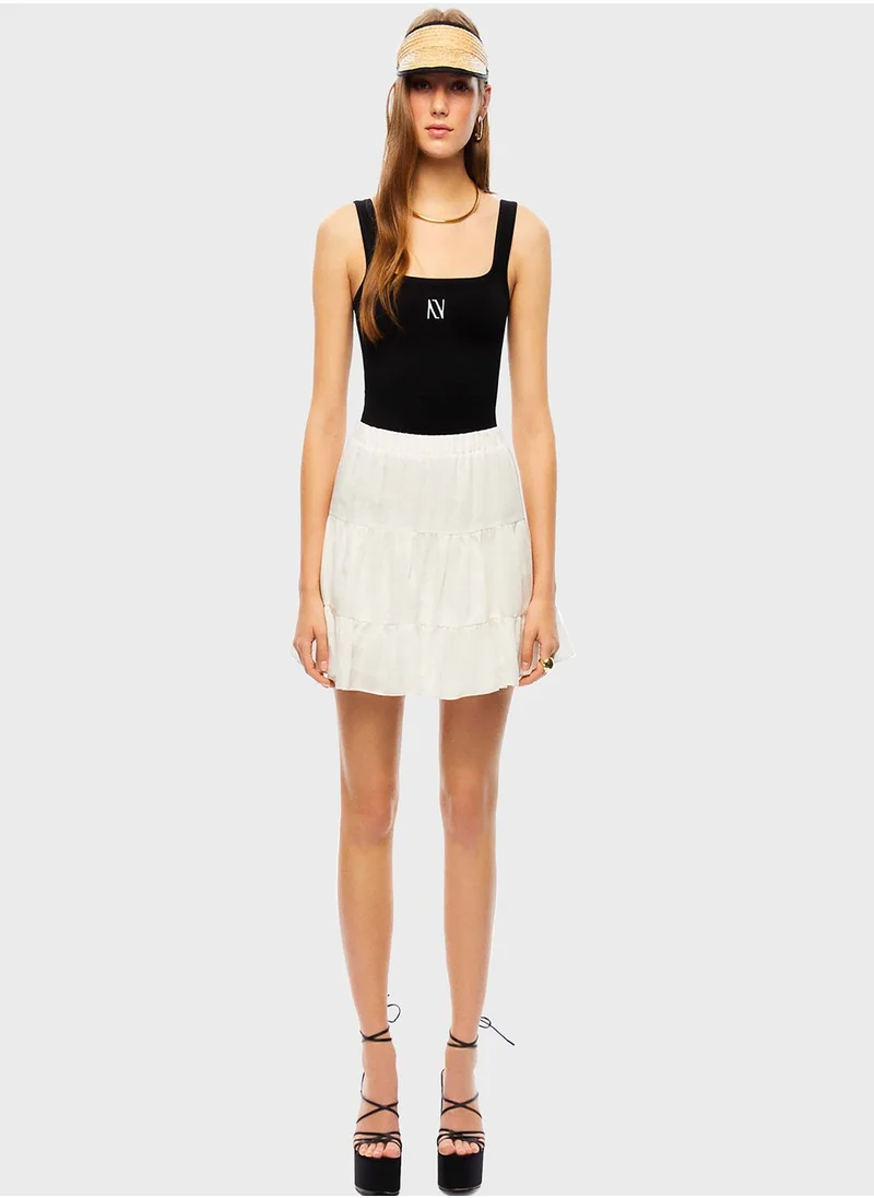 Nocturne High Waist Ruffle Skirt